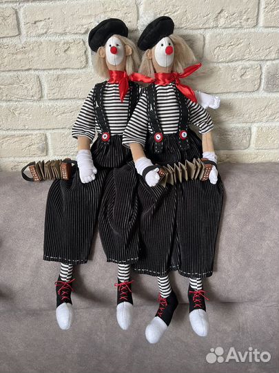 Кукла клоун французский мим