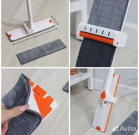 Швабра с отжимом и водосгоном Raccoon