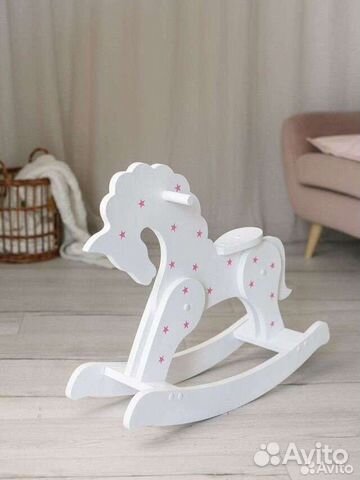 Детская лошадка качалка деревянная
