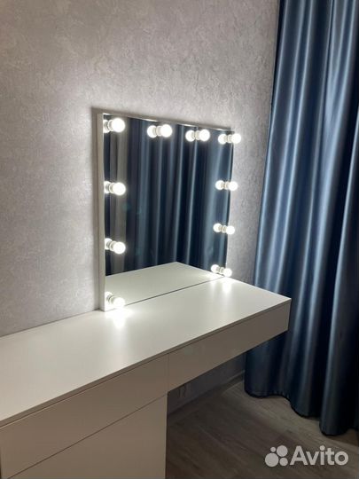 Гримерное зеркало с подсветкой, с лампочками