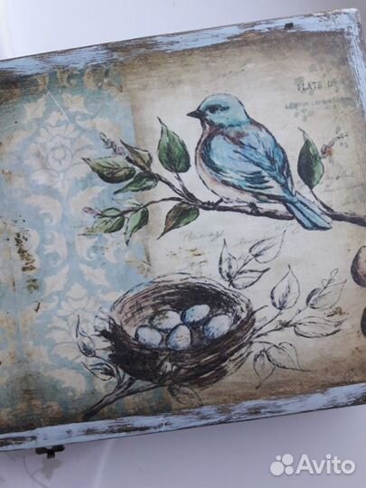 Коробка шкатулка зеркало ключница декупаж