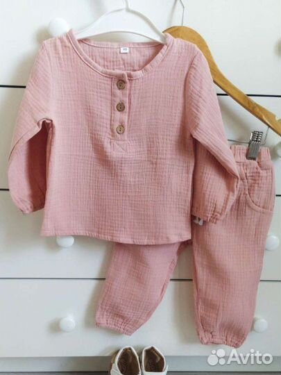 Комплект из муслина для девочки 80-86