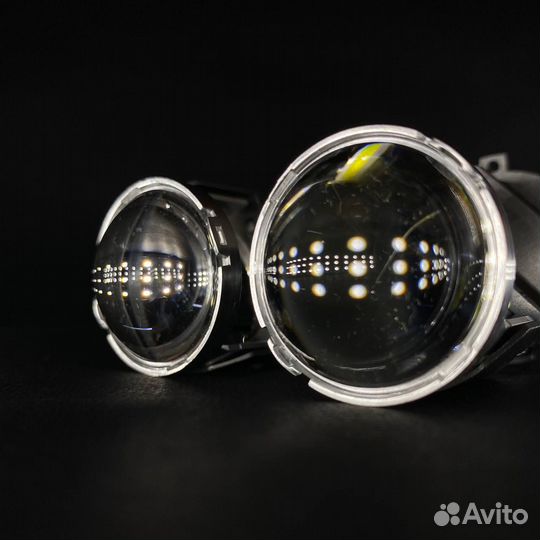 Светодиодные мини-линзы F40B H4, 6000K, 2 шт