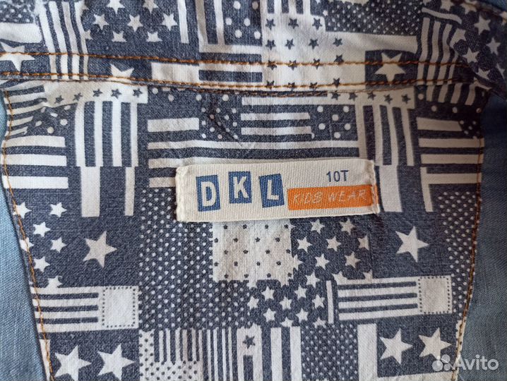 Детская джинсовая рубашка д/мал, разм 134-140