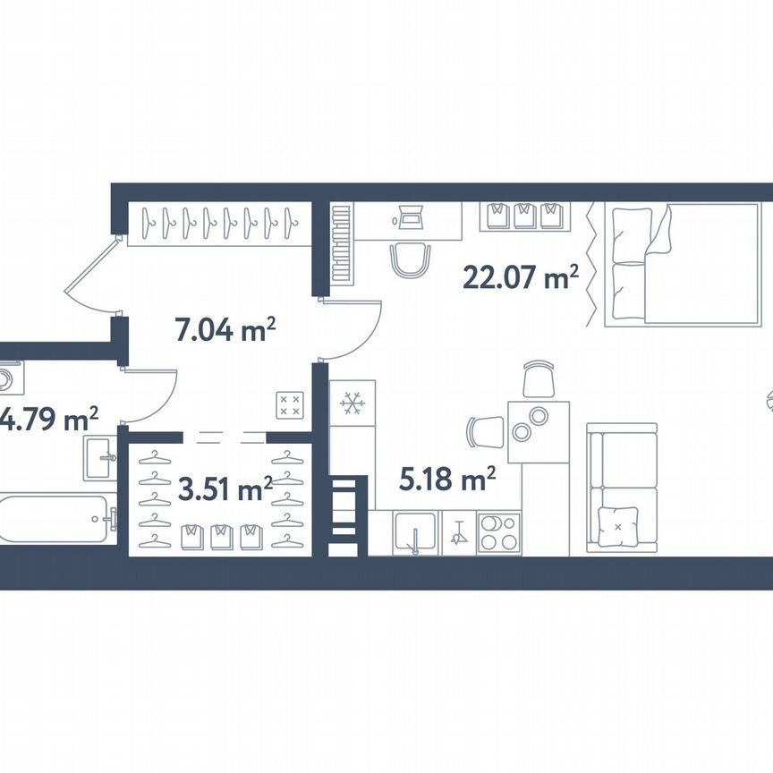 Квартира-студия, 42,6 м², 2/11 эт.