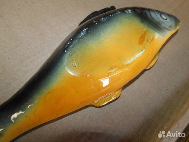 Старинная,фаянсовая масленка-шкатулка Рыба ри