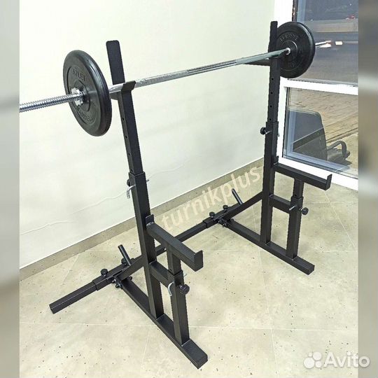 Стойки для штанги со страховкой и брусьями
