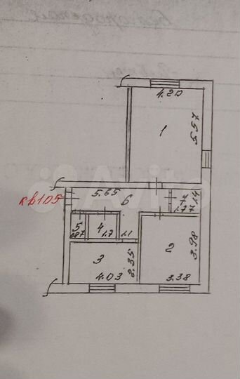 2-к. квартира, 62,5 м², 1/6 эт.