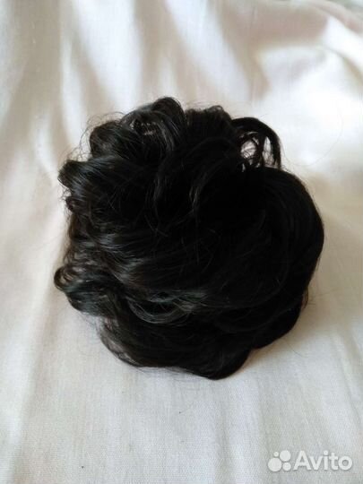 Лот: два шиньона на резинке черный цвет
