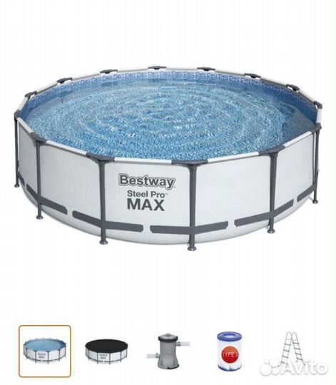 Каркасный бассейн 5.49х122 с лестницей и фильтром