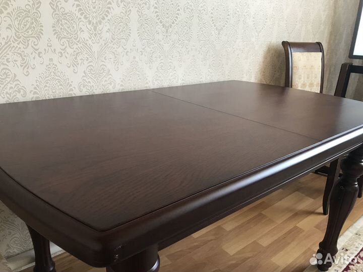 Стол обеденный и стулья (6 шт) бу