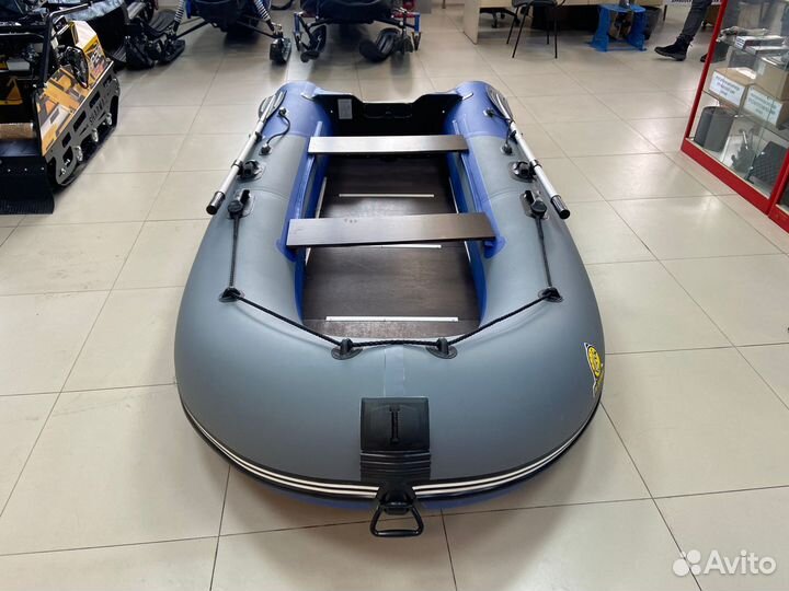 Лодка пвх Тритон 335 серо-синий