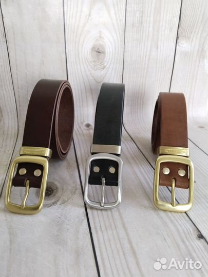 Мужской кожаный ремень ручной работы