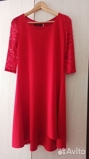 Платье красное, 44 размер