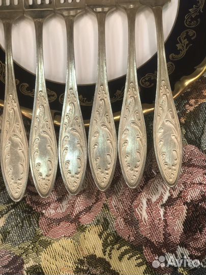 Мельхиоровые десертные вилки, мнц, СССР