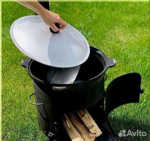 Казан Чугунный 10литров и печь с трубой