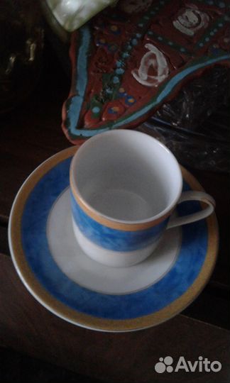 Кофейный и чайный комплект и новый бокал (чашка)