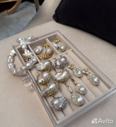 Кольцо из натурального барочного жемчуга