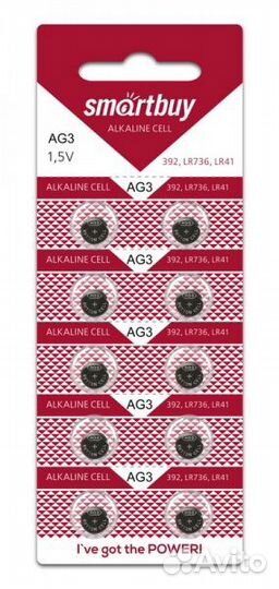 Батарейка SmartBuy G3-LR41-10BL, 1.5В, (10/2000)