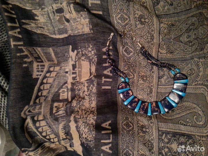 Ожерелье. Бирюза, лазурит. Индонезия