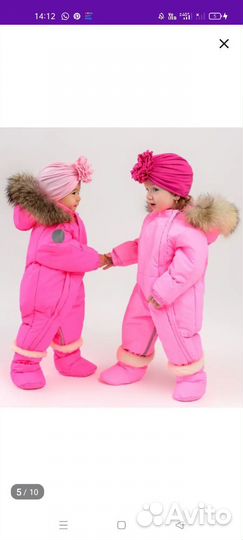 Зимний 2в1 комбинезон для девочки 74