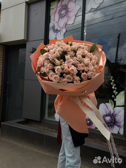 Кстовые розы. Мишка. Букет роз