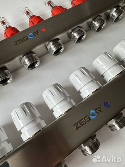 Коллектор для теплого пола на 7 выходов Zegor