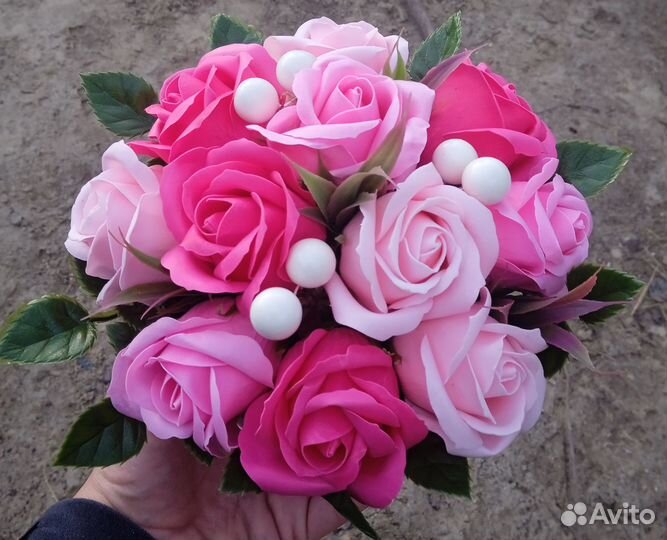 Букет из мыльных роз