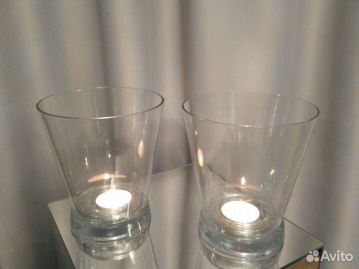 Стеклянные подсвечники фонари Икеа