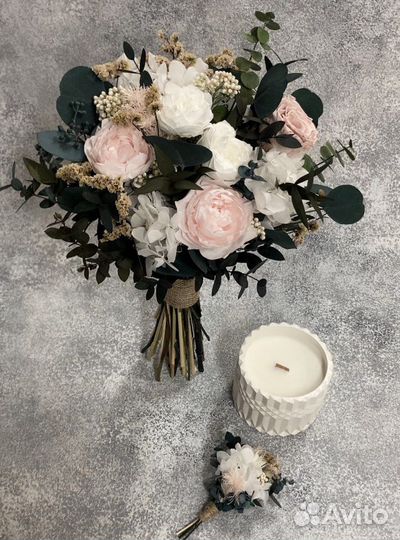 Букеты невесты из стабилизированных цветов