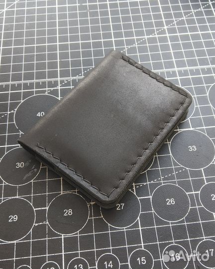 Картхолдер черный кожаный