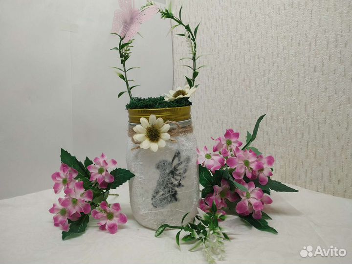 Подсвечник, ночник, фея в банке