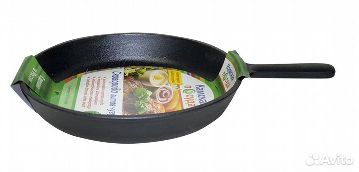 Сковорода литая чугунная 240*40 с чугунной ручкой