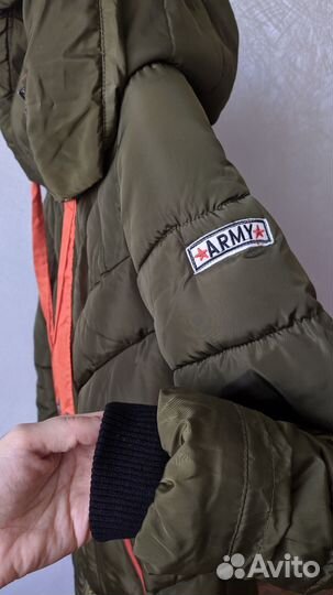 Пуховик женский зимний 44 хаки