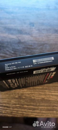 SSD накопитель Samsung 990 Pro MZ-V9P2T0B/AM 2тб