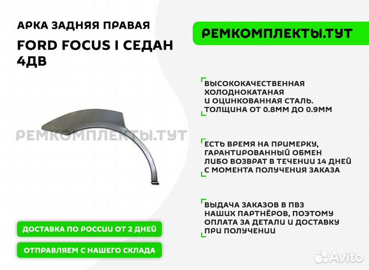 Арка задняя правая Ford Focus 1 седан