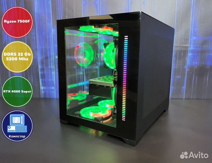 Мощный игровой пк AMD7500F-RTX4080SUP-32DDR5-UZR8536