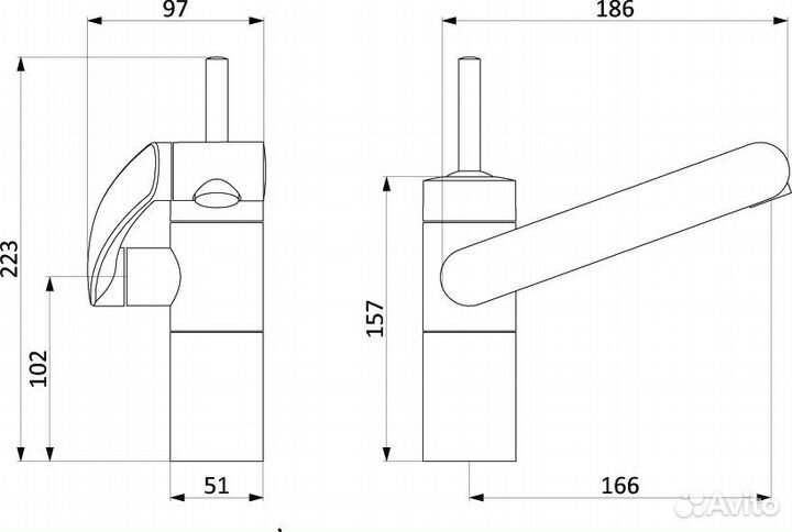 Смеситель для раковины Damixa Arc 290217364, черный матовый