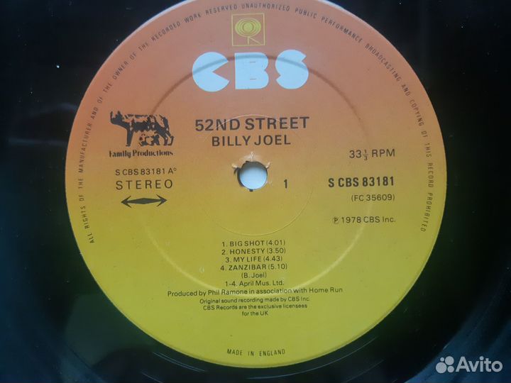 LP/ Billy Joel/ 52 street