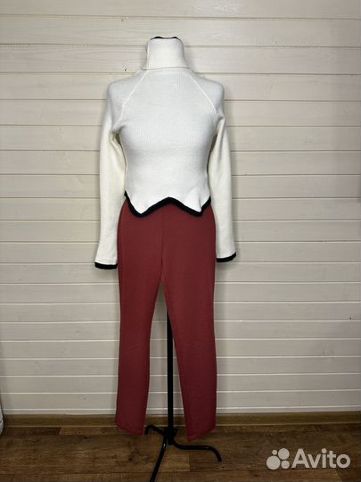Штаны женские. Штаны на резинке. Штаны бордовые
