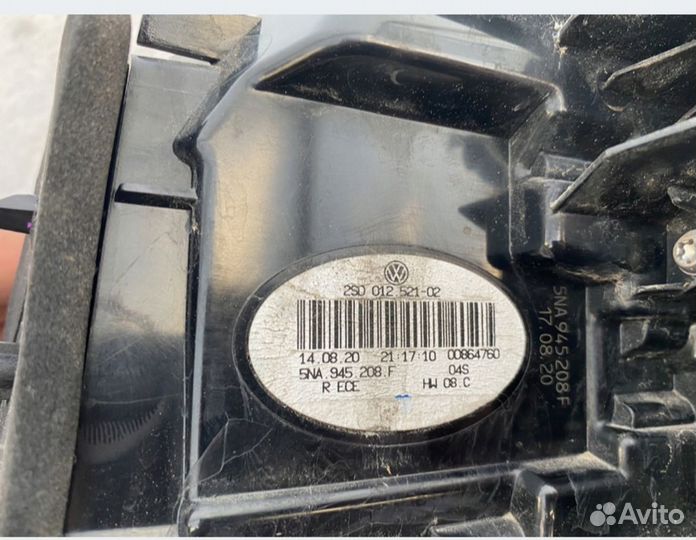 Volkswagen tiguan 2 фонарь правый диодный