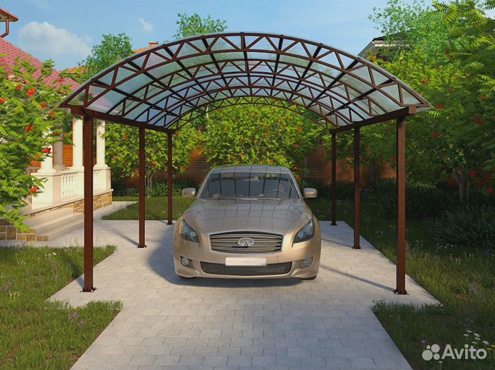 Навес для автомобиля односкатный