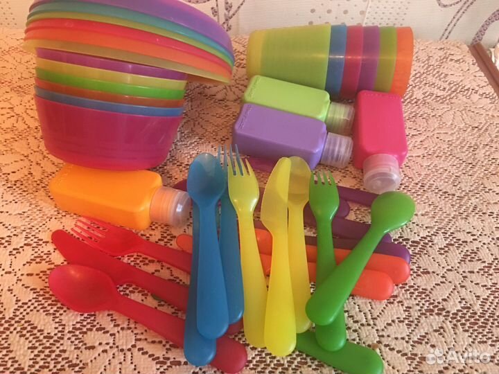 Набор из икеа детской пластмассовых приборов