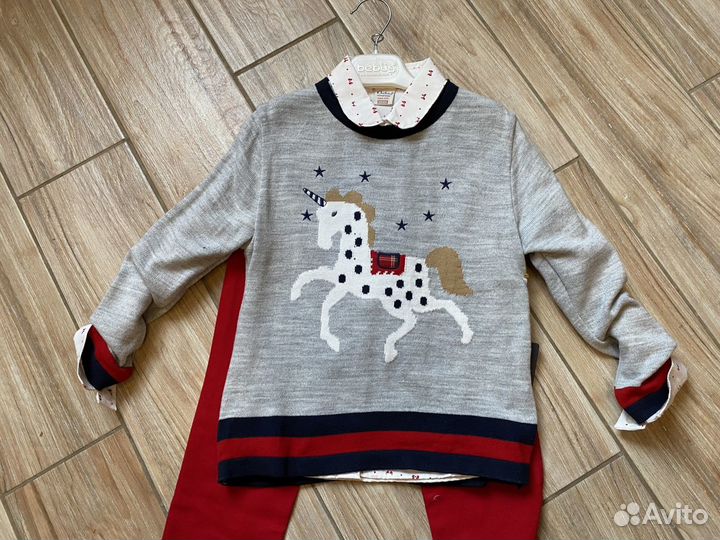 Комплект с джинсами для девочки Bebüs р.110