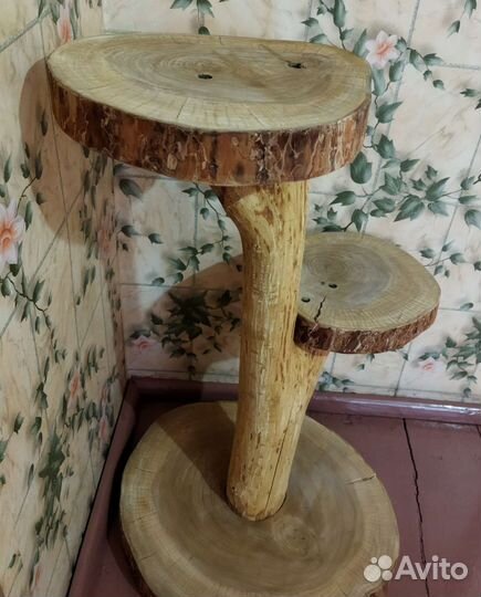 Подставка для цветов напольная деревянная