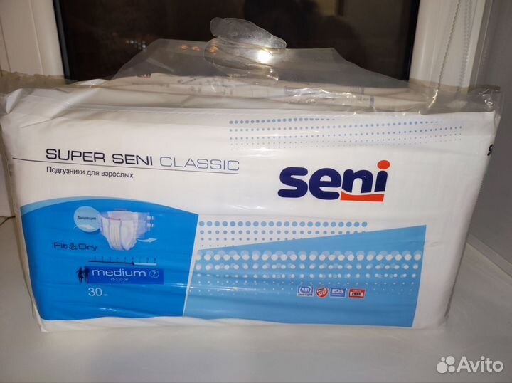 Памперсы для взрослых seni medium 2, 6 капель