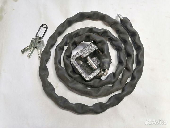 Велозамок, цепь, противоугонка