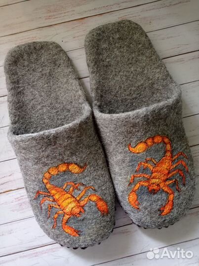 Тапочки из овечьей шерсти