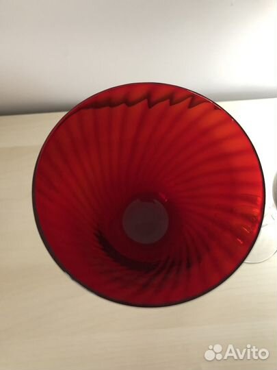 Бокалы Zara Home рифленые красное стекло