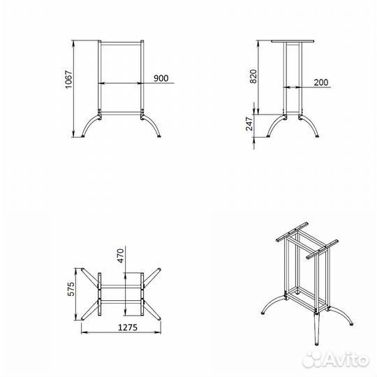Чугунное подстолье Тоскана бп2